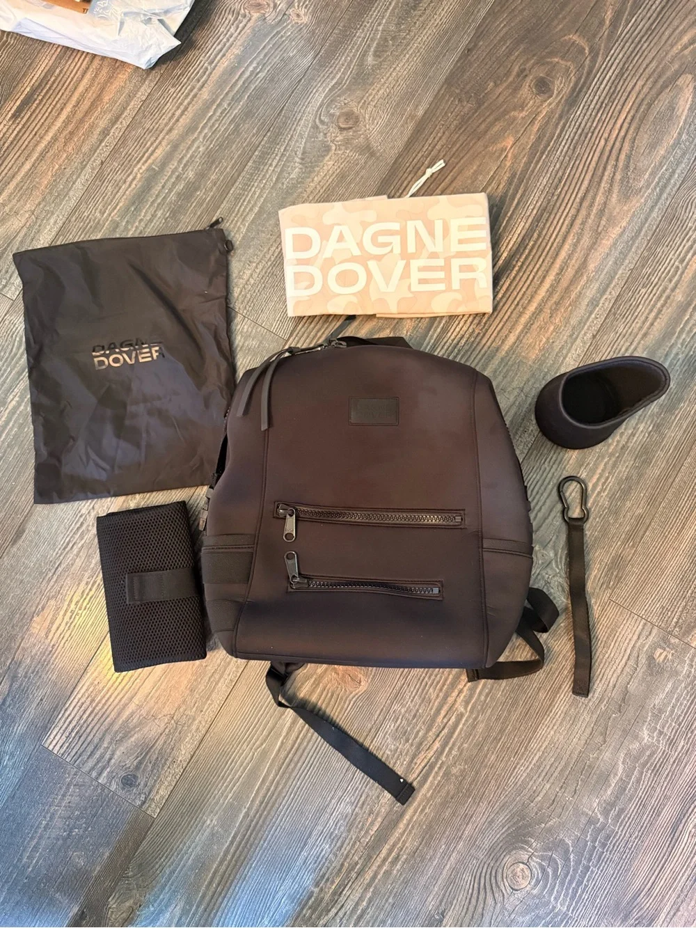 Dagne Dover Black Baby Bag Backpack with Front Zips